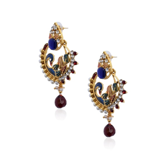 Crunchy Fashion Bollywood Stylish Traditional Indian Jewelry Party Wear Chandbali Earrings for Women