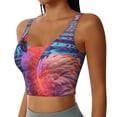 thumbnail image 2 of Yiaed Digital Flamingo Vibrant Art Print Ladies Waistcoat Women Sports Vest Vest Sports Women Sports Top Yoga Vest for Women-Large, 2 of 8