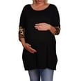 thumbnail image 1 of Jchiup Maternity Pullover Leopard Print Raglan Long Sleeve Loose Tunic Shirts Tops Plus Size, 1 of 4
