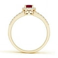 thumbnail image 2 of ANGARA Natural Oval Ruby Split Shank Halo Engagement Ring in 14K Yellow Gold for Women (Size-6x4mm) | July Birthstone, Birthday, Anniversary, Jewelry Gift for Women | Natural Ruby Ring, 2 of 10