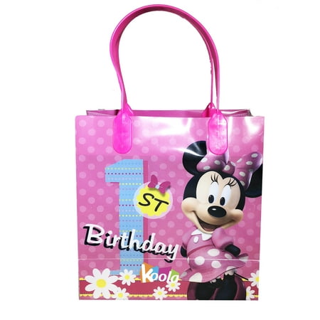 1st Birthday Party Loot Bags - Disney Minnie Mouse 1st Birthday Party Loot Bags Birthday Goody Fun Gift Bag for 1pcs