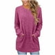 thumbnail image 1 of Neewe Womens Classic Plain Long Sleeve Tops Fall Winter Pullover T Shirts Round Neck Casual Fashion Basic Sweatershirt with Pocket, 1 of 5