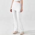 thumbnail image 2 of Gkeoshab Crz Yoga Women's Flared Yoga Pants with Detachable Skirt High Waist Bootcut Lounge & Workout Trousers White XXL, 2 of 5
