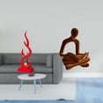 thumbnail image 2 of Escultura abstracta de fuego,Estatua de arte abstracto para decoración del hogar,Escultura de fuego moderna,coleccionable,regalo,Figura de pensador abstracto,Estatua de pensador, 2 of 8