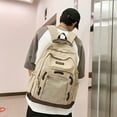 thumbnail image 1 of 1pc Sac à Dos Cool Rétro Tendance, Sac d'École d'Étudiant de Lycée Femmes Hommes Sac à Dos, Sac à Dos Design Multi-Couches, Sac Polyvalent Preppy, Sac de Voyage de Grande Capacité, 1 of 5