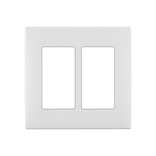 Placa de pared Leviton REWP2-WW Renu de dos elementos sin tornillos blanca