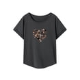 thumbnail image 1 of Camiseta para mujer de verano Tops recuerdo suave cuello redondo camiseta para viajes trabajo desplazamientos L, 1 of 7