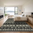 thumbnail image 3 of ODIKA 5'x7' Machine Washable Non-Slip Area Rug, Geometric Black High Traffic Rug, White, 1254404, 3 of 7
