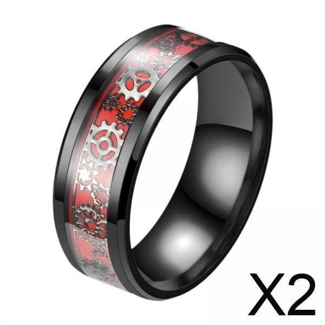 2xAnillo Para Hombre Anillos De Boda Anillos De Moda Para El Día De San Valentín Día Festivo Aniversario 12