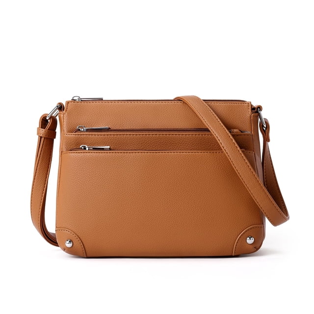 Bandolera WESTBRONCO de tamaño mediano con hombro, color marrón brillante