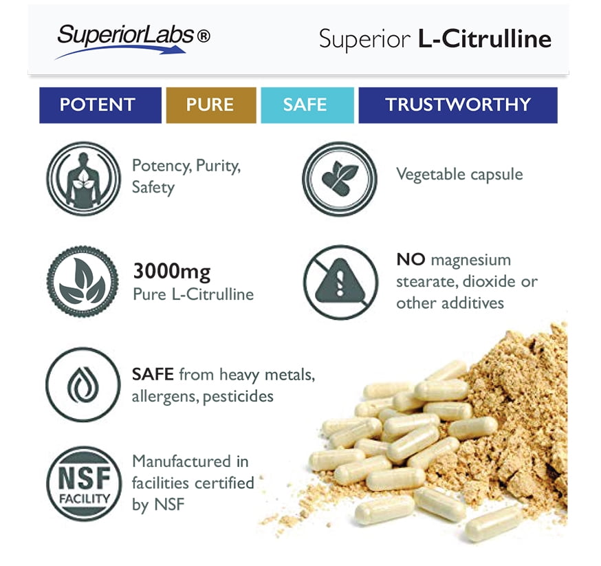 Buy Superior Labs Pure LCitrulline Free Form Optimal 3,000mg