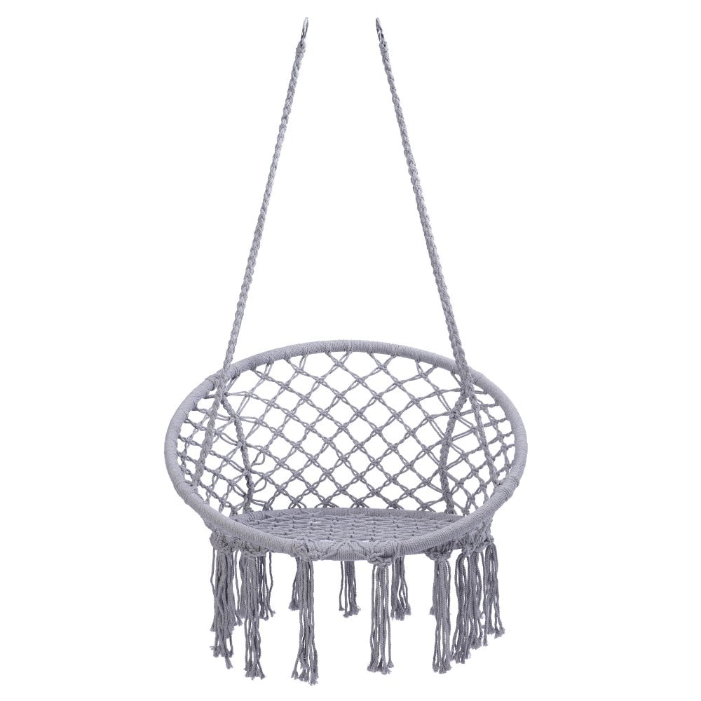Tcbosik Hanging Chair Footrest 330 Capacity, Hanging Cotton Rope Chair