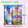 thumbnail image 3 of Easter Shower Curtain, Easter Gnome Bunny Shower Curtains for Bathroom, Spring Easter Eggs Home Decor Waterproof Fabric with Hooks 72x72 Inch, 3 of 6