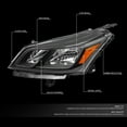 thumbnail image 3 of DNA Motoring For 13-17 Chevy Traverse Black Amber Corner Signal Headlight Lamps Pair, 3 of 6
