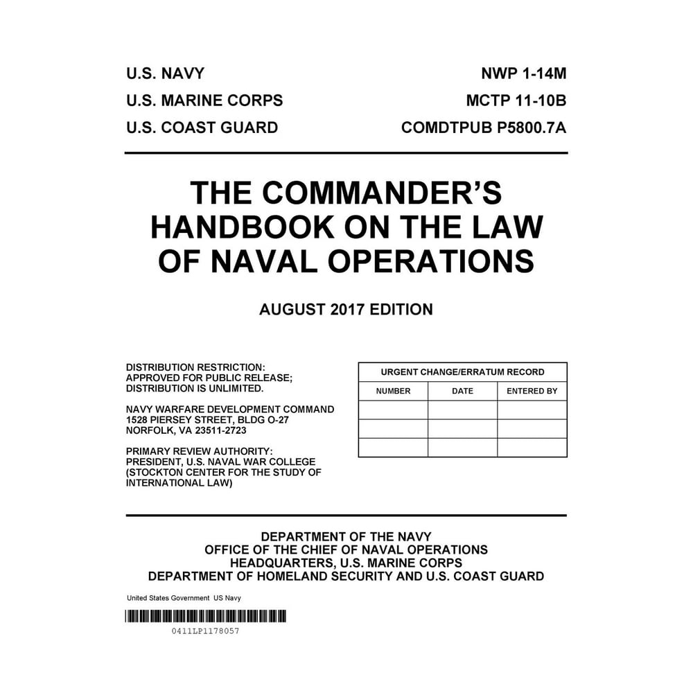 The Commander’s Handbook on the Law of Naval Operations August 2017 ...