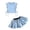 Z04-Blue, variant on LRen Toddler Girl Outfits, 2 PCS Girls Crop Tops Ruffle Sleeve T-Shirts And Skirts, Summer Ruched Tie Up Basic Tees Shirts Casual Outfits for Kids