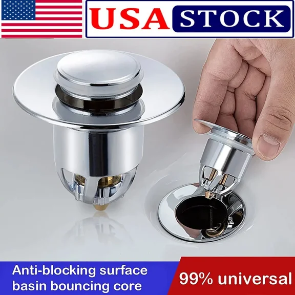 Universal Bathroom Sink Plug Stopper Wash Basin Core Bounce Pop Up Drain Filter