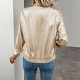 thumbnail image 3 of Women's Metal Jacket Lightweight Zipper Long Sleeve Fashion Jacket, 3 of 9