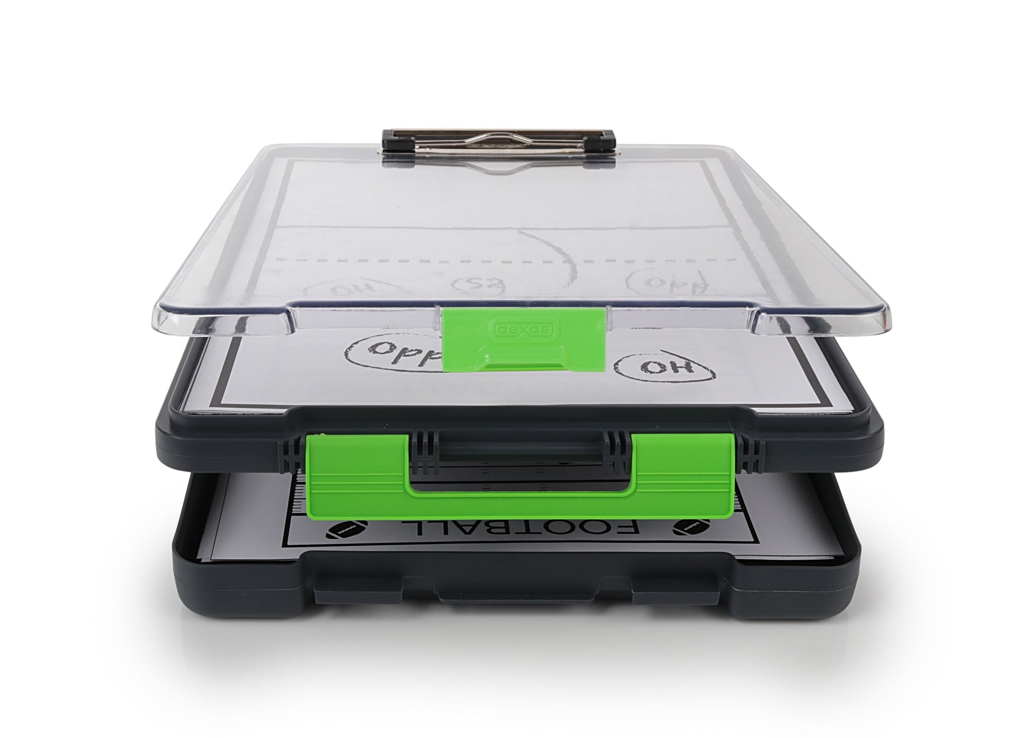 Dexas Clearview Clipcase Clipboard, 13.75 X 9.5 in, Green