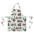 thumbnail image 2 of White Christmas Car and Camper Apron-Garden Aprons for Women with Pockets-Cotton Linen Waterproof Kitchen Cooking Gardening Aprons Adjustable for Kitchen,Cooking,BBQ and Salon 32"x27", 2 of 7