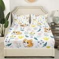 thumbnail image 3 of Twin Floral Corgi Dog Bed Sheets Set for Kids Boys Girls,Cartoon Animal Sheet Set,Blossom Kawaii Puppy Sheets,Farm Wild Flower Flat Fitted Sheet with 1 Pillowcase for Bedroom, 3 of 6