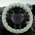thumbnail image 1 of SPRING Twisted Soft Steering Wheel Cover Standard 15 Inch Size Fits Most Vehicles Green, 1 of 9