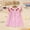 Pink, variant on ZEHJUHAN Toddler Girls' Short Sleeve Checkered Dress Heart Embroidery Ruffle Detail Back Button Dress Pink，3-6M