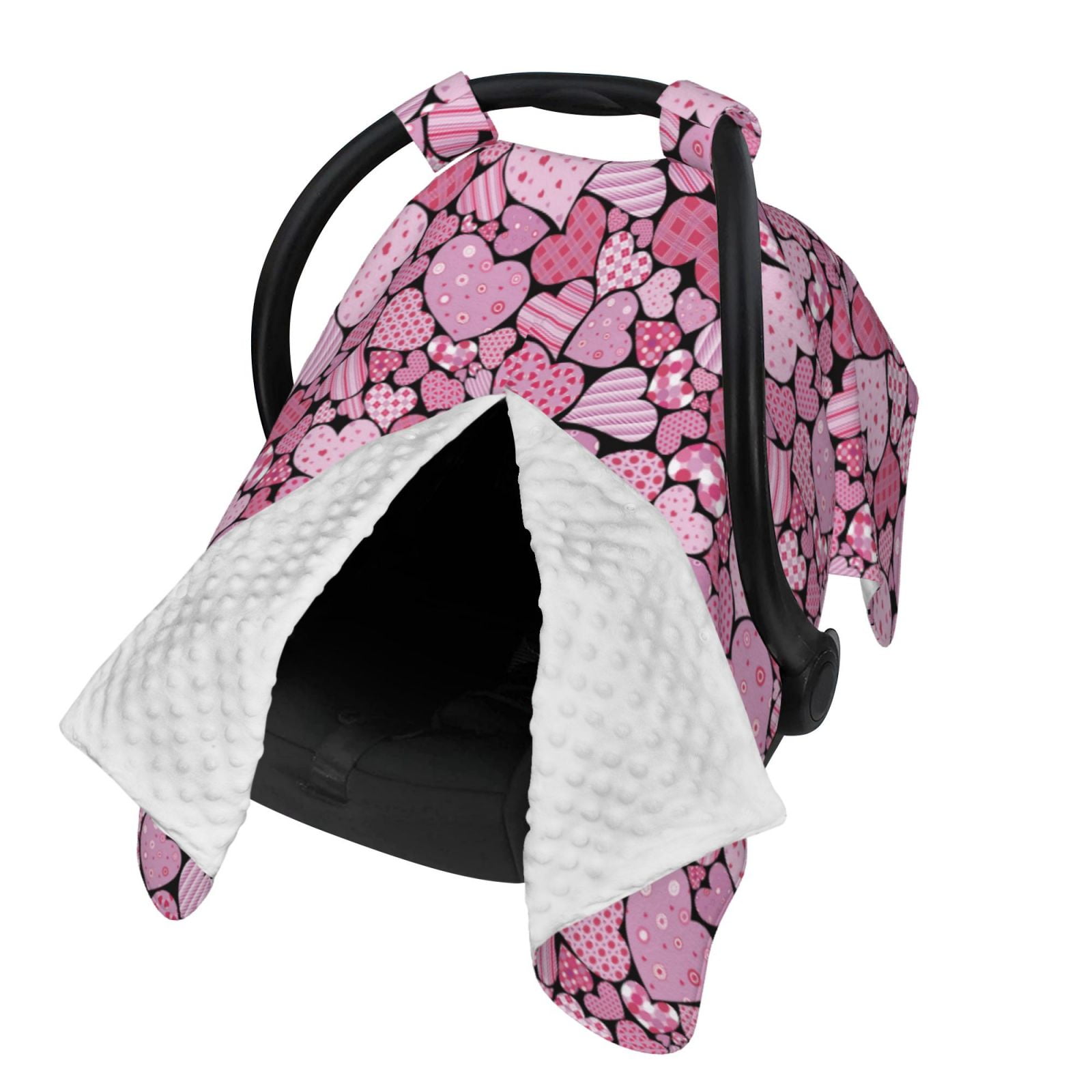 Naloa Sweet Heart Baby Car Seat Cover, Breathable Baby Carrier Cover, Multiuse Baby Carrier Cover & Nursing Breastfeeding Cover