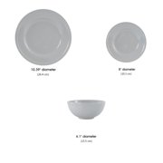 Mainstays Darby 12-Piece Stoneware Dinnerware Set, Gray