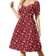 thumbnail image 2 of Vestido de manga corta con anclas en color burdeos ropa femenina vestido de verano para mujer vestidos de novia para fiestas 2025, 2 of 7
