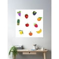 thumbnail image 2 of Mixed Assorted Fruit Variety. Grapes, Pineapple, Orange, Apple, Bananas, Lemon, Peach, Raspberry, Blackberry, Strawberry Poster Wall Art, Modern Wall Decor For Living Room Bedroom, 30x30 UNFRAMED, 2 of 3
