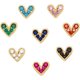 thumbnail image 3 of Durable and AttractiveSweet Copper Ear Post Stud Earrings Gold Color Heart Multicolour Rhinestone Women Earrings Party Jewelry Gifts 9mm x 8mm, 1Pair Kuyhfg Bienvenido a Kuyhfg, 3 of 4