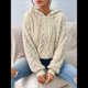 thumbnail image 4 of Suéter Holgado de Franela con Capucha para Mujer, Larga y Cálido para Invierno Albaricoque L, 4 of 8
