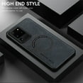 thumbnail image 3 of Allyetch Magnetic Back Case Cover for Samsung Galaxy S21 Ultra, Slim Fit Back Cover PU Leather TPU Bumper Anti-Scratch Compatible with Car Mount Shockproof Phone Case for Galaxy S21 Ultra, Black, 3 of 10