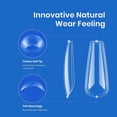 thumbnail image 3 of HLONK 500Pcs Clear False Nail Tips Full Coverage Acrylic Gel Set  for Gel Nail Extensions Acrylic False Press Nail Tips, 3 of 6