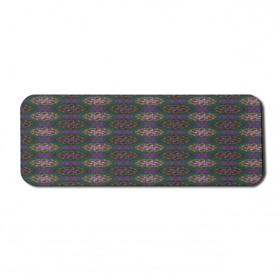 Mandala Computer Mouse Pad, Floral Composition with Oriental Arrangement of Colorful Abstract Curved Shapes, Rectangle Non-Slip Rubber Mousepad Large, 31" x 12" Gaming Size, Multicolor, by Ambesonne