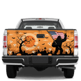 thumbnail image 2 of Lotusprinthandmade Bigfoot America Flag Halloween Tailgate Wrap 2 Sizes (26"x66"), funny bigfoot halloween truck wrap, halloween themed bigfoot wrap, 2 of 5