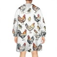thumbnail image 2 of Wearable Oversized Blanket,Colorful Chicken Pattern Wearable Blanket Hoodie for Adults,Cozy Hooded Blankets with Super Pockets,Super Warm Fuzzy Pullover for Women & Men, 2 of 6