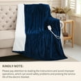 thumbnail image 6 of Sheet&Joy Heated Blanket Electric Navy Blue Queen - 84"x90" Dual Controllers Heating Blanket 10 Hours Auto-Off 8 Heat Level Over-Heat Protection Ribbed Flannel Sherpa Electric ETL Certification, 6 of 8