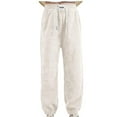thumbnail image 2 of SGFCWSX Sweatpants for Girls Solid Color Elastic Waist Tapered Leg Soft Loose Jogger Pants White Size 8 Years, 2 of 5