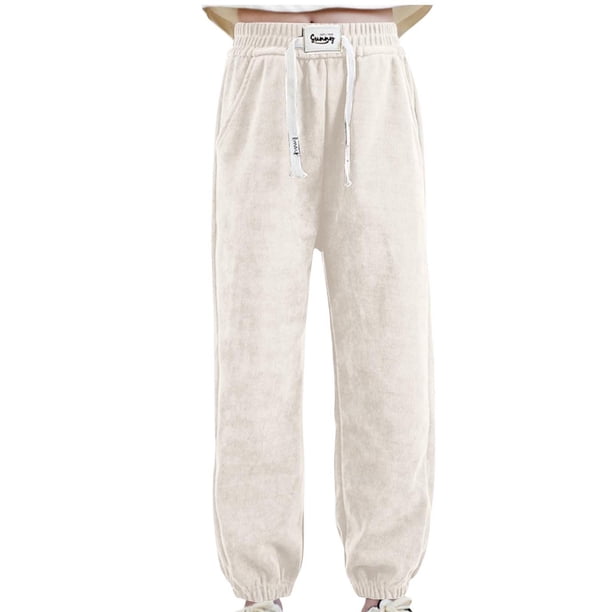Odeerbi 2-12 Años Niñas Algodón Pantalones de Ejercicio Deportes Jogger Pantalones Verano Cintura Elástica Joggers