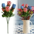 thumbnail image 6 of 4th of July Flowers, American Flag Artificial Flowers, 14" Patriotc Flower for Independence Day Home Decor Red White Blue Kitchen Floral Arrangements Table Centerpieces Memorial Day Veterans Day, 6 of 9