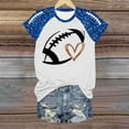 thumbnail image 5 of Womens Sequin Football Shirts 2025 Game Day Funny Graphic Short Sleeved Tops Summer Trendy Casual Pullover Tee Blouses, 5 of 5