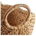 thumbnail image 5 of Gexandy Set of 3 Multipurpose Boat Baskets with Handles - Natural, Woven Water Hyacinth Storage Organizers for Throw Blankets, Bedroom, Living Room, Laundry, 5 of 7