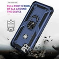 thumbnail image 3 of Dteck For Motorola Moto One 5G Ace Shockproof Dual Layers Rotatable Ring Kickstand Drop Protection Cover Compatible with Magnetic Car Mount, Blue, 3 of 8