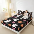 thumbnail image 4 of Manfei Cartoon Magic Ghost Twin Sheet Sets, Halloween Orange Pumpkin Twin Fitted Sheet, Princess Ribbon Flat Sheet, Ultra Soft Home Decor, 3pcs, 4 of 7