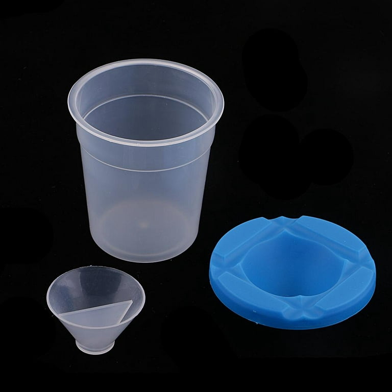 4 Pcs Paint Cups with Lids No Paint Cups with Paint Brushes and