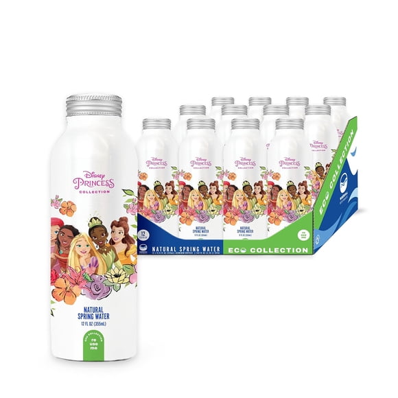 Disney Water Princess Aluminum Water Bottle, Bottled Water, 12 x 355 ml