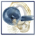 thumbnail image 1 of Designart Abstract Dark Blue Gold & Black Underwater Life FLOAT FRAME WALL ART, 1 of 3