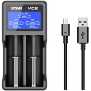 XTAR VC2 18650 Battery Charger 2 Slot 3.7 Volt Battery Charger for Rechargeable 10440 16340 26650 18650 Batteries 18650